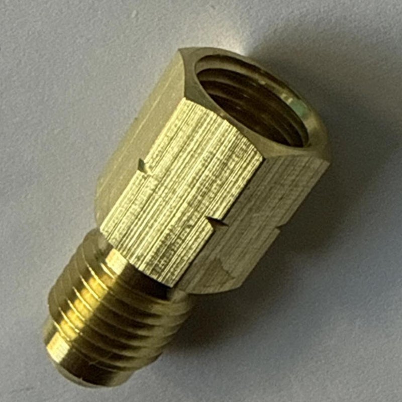 R32 & R454B Refrigerant Adapte - Brass Construction, 1/4" Female to 1/4" Male Reverse Thread Adapter Heavy Duty HVAC Quick Connect Fittings Low Loss for R32 R454B Refrigerant Tanks Mini Split Systems - Image 3